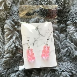 Pink gummy bear earrings